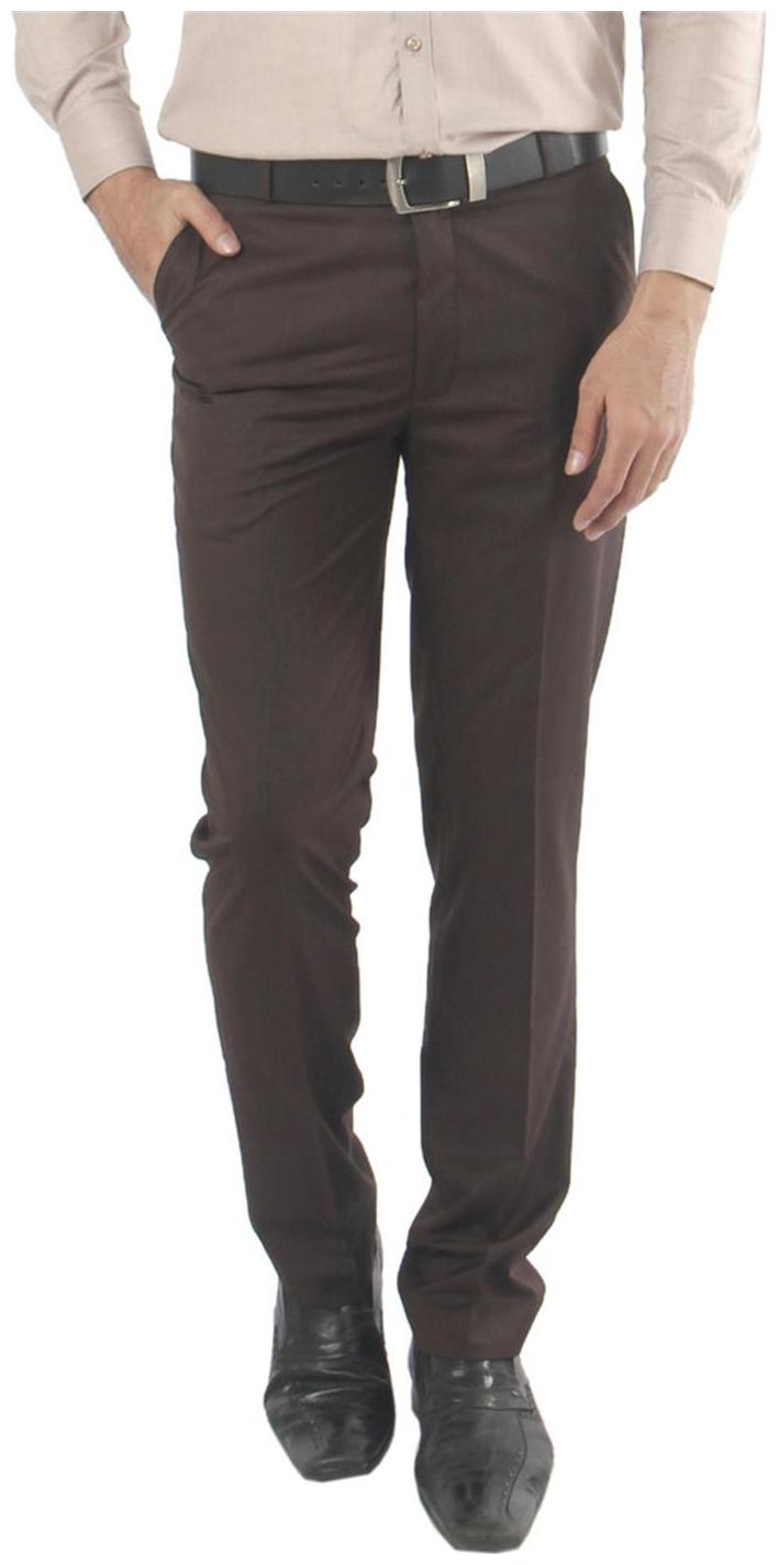 

Zido Men Solid Regular Fit Formal Trouser - Brown