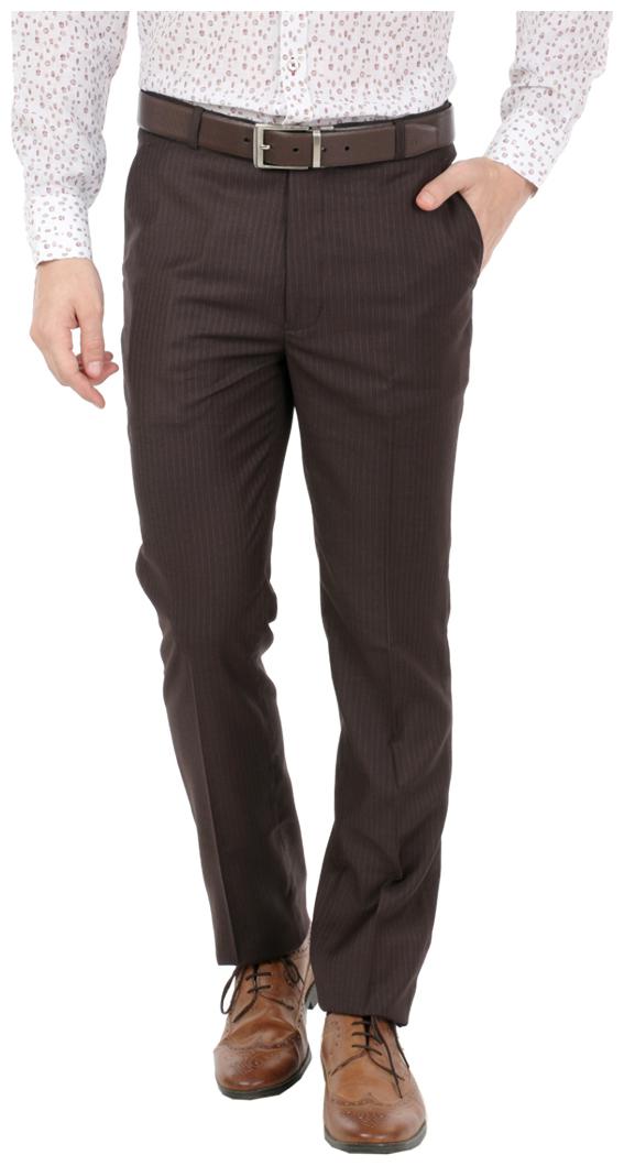 

Zido Men Solid Slim Fit Formal Trouser - Brown