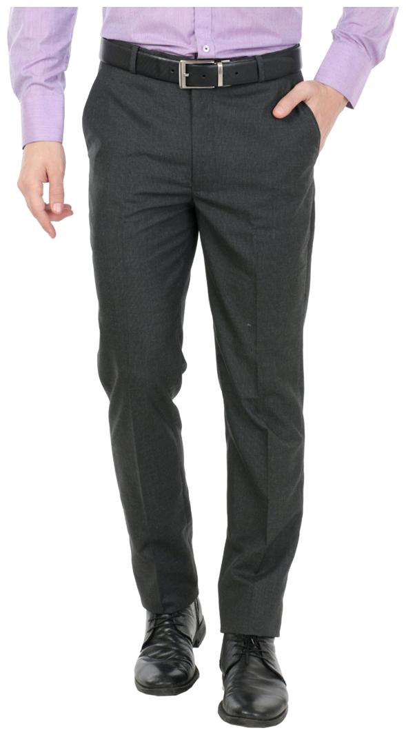 

Zido Men Solid Slim Fit Formal Trouser - Black