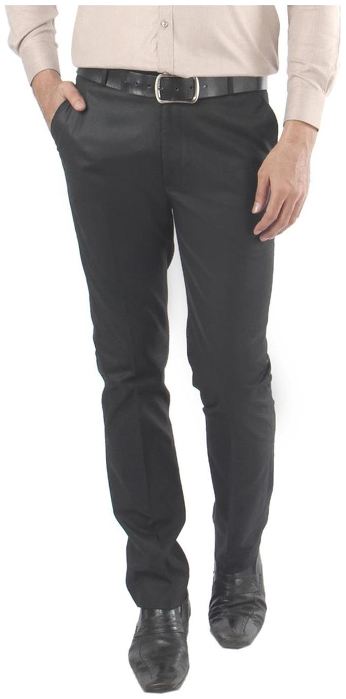 

Zido Men Solid Regular Fit Formal Trouser - Black