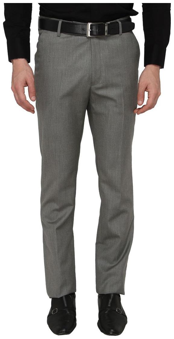 

Zido Men Solid Slim Fit Formal Trouser - Grey