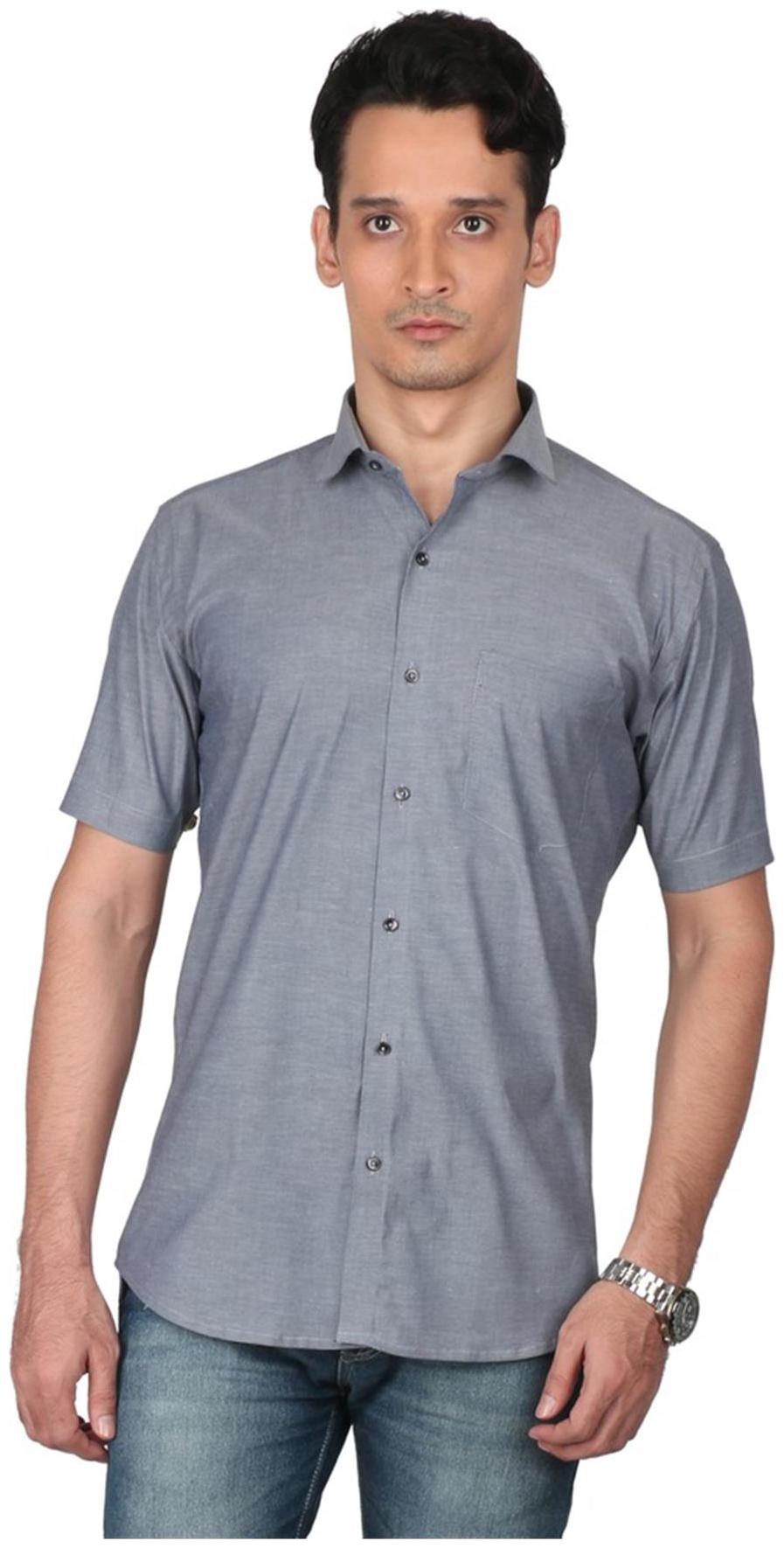 

Zido Men Grey Solid Regular Fit Casual Shirt