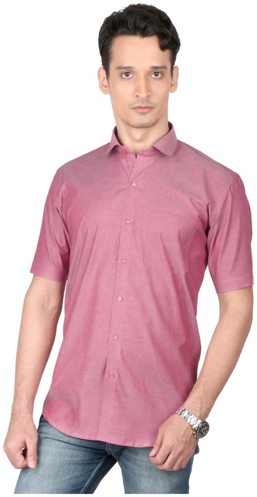

Zido Men Red Solid Regular Fit Casual Shirt