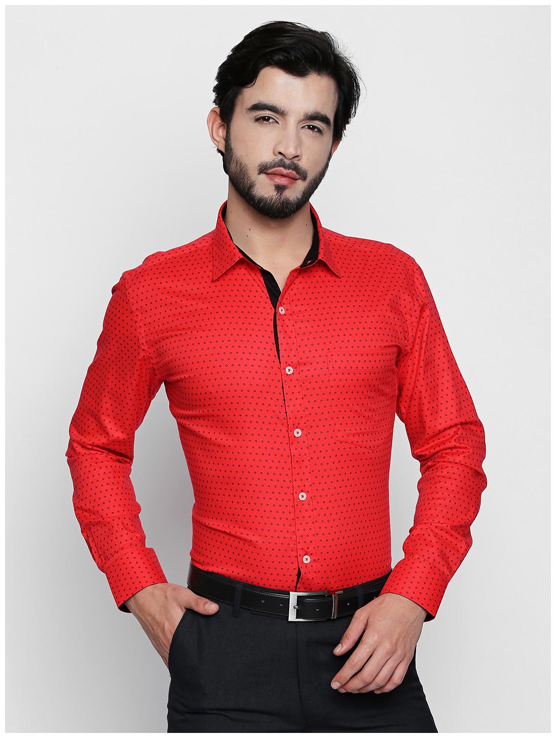 

Zido Men Slim fit Formal Shirt - Red