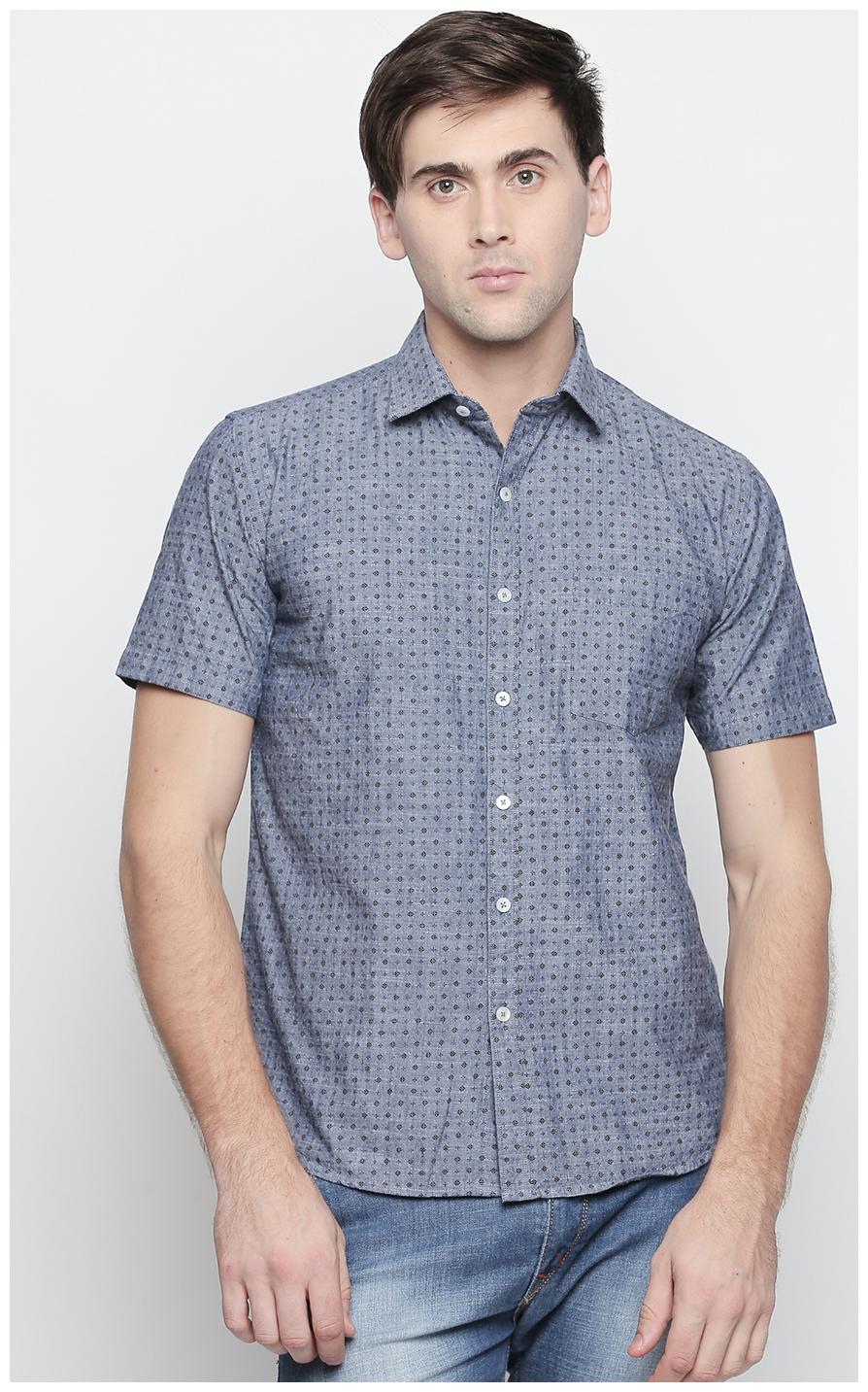 

Zido Men Grey Printed Slim Fit Casual Shirt