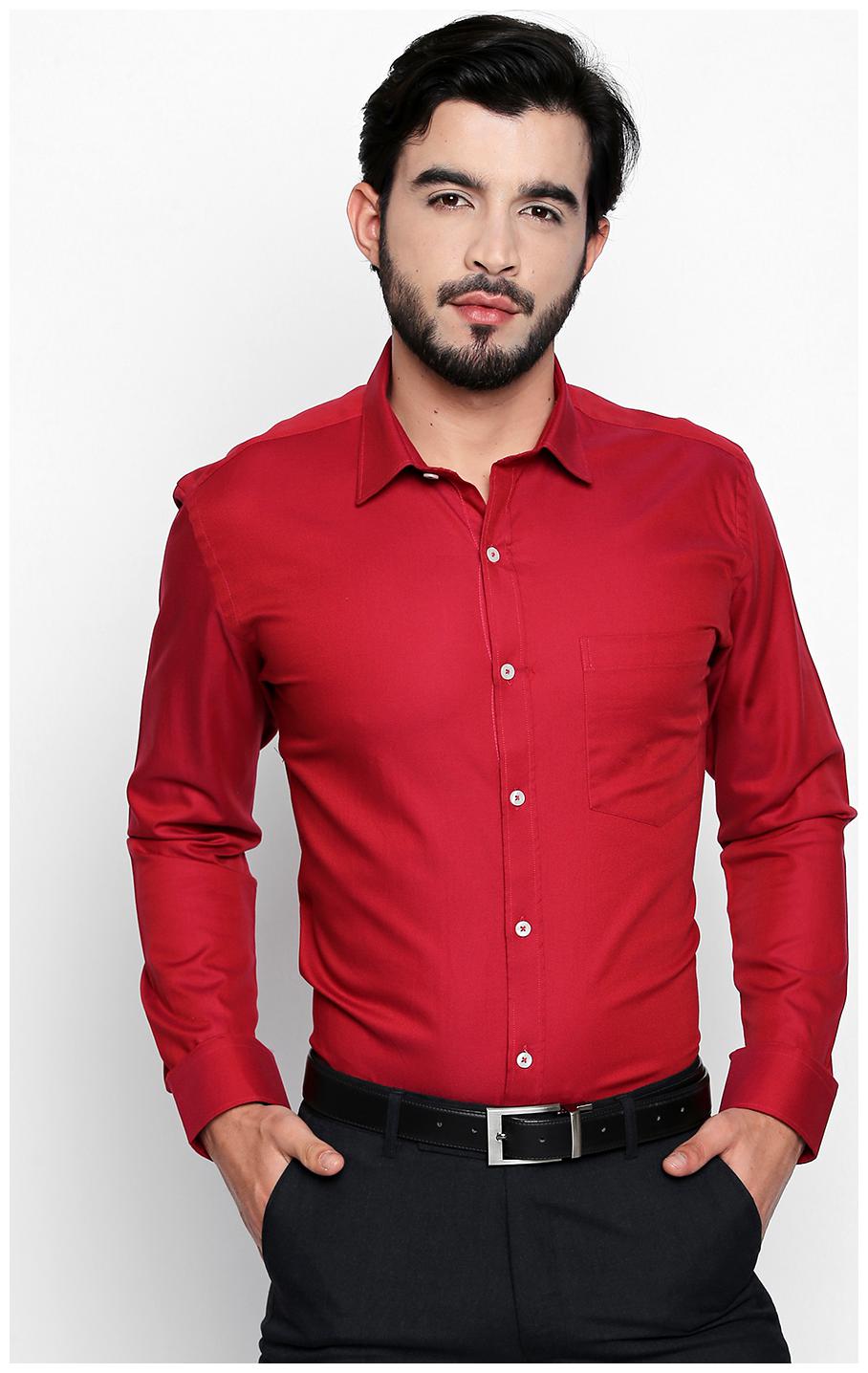 

Zido Men Slim fit Formal Shirt - Red