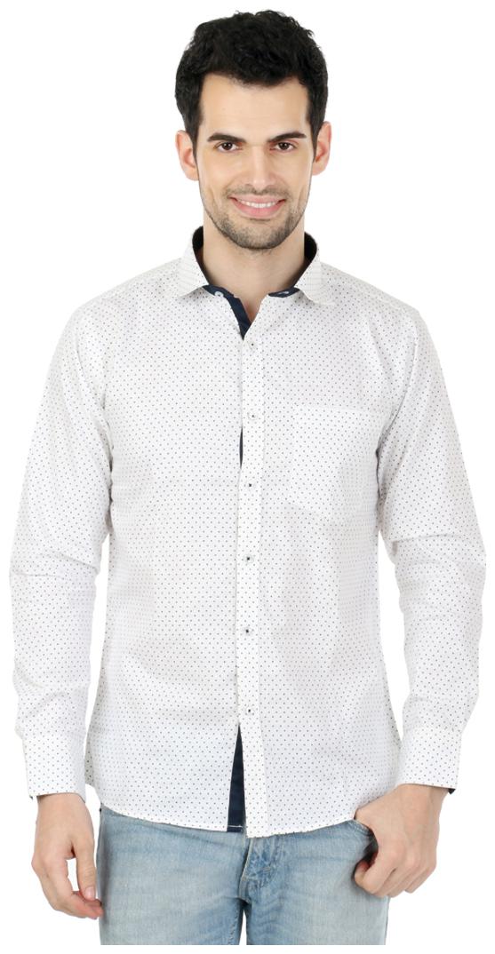 

Zido Men White Printed Slim Fit Casual Shirt