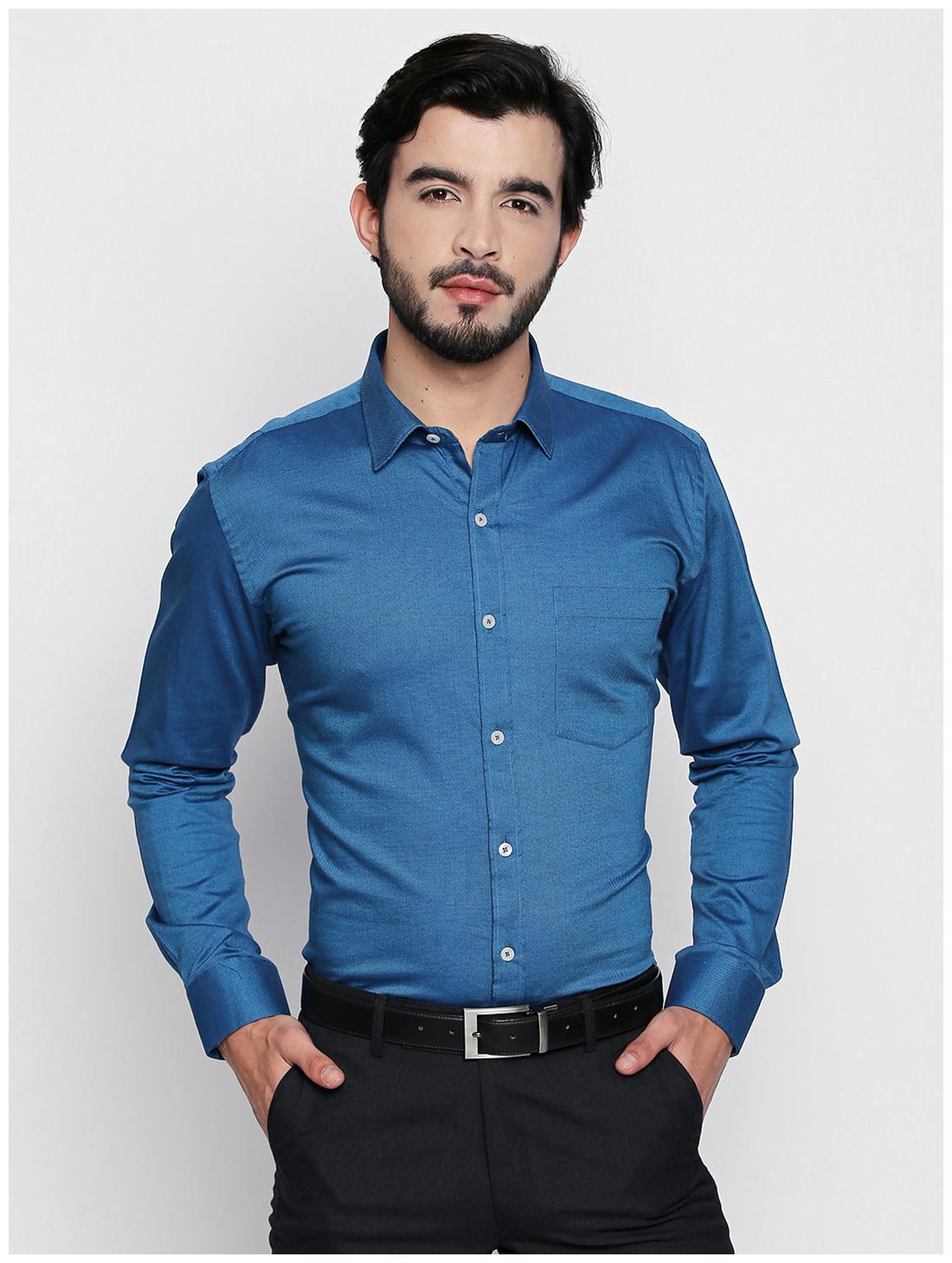 

Zido Men Slim fit Formal Shirt - Blue