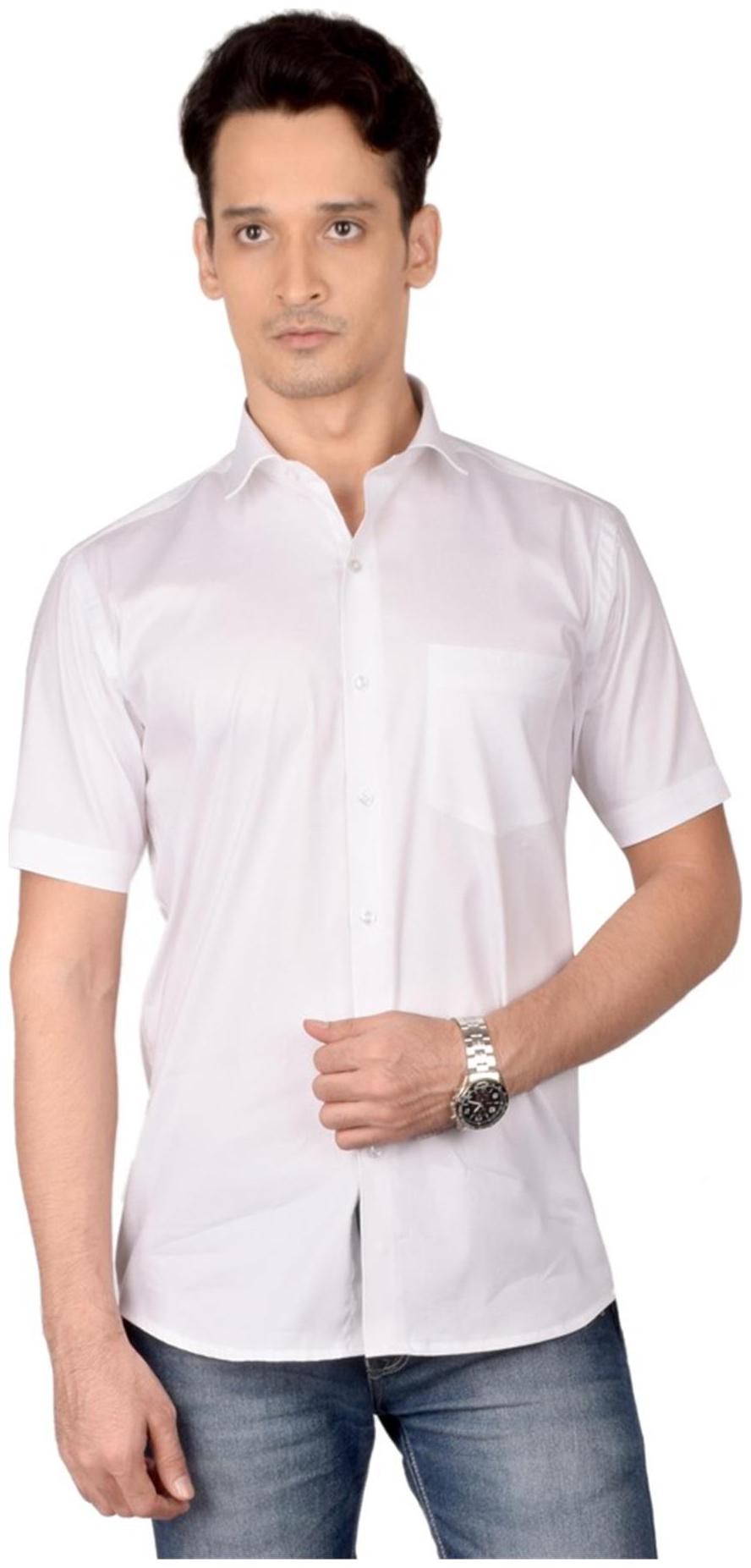 

Zido Men White Solid Regular Fit Casual Shirt