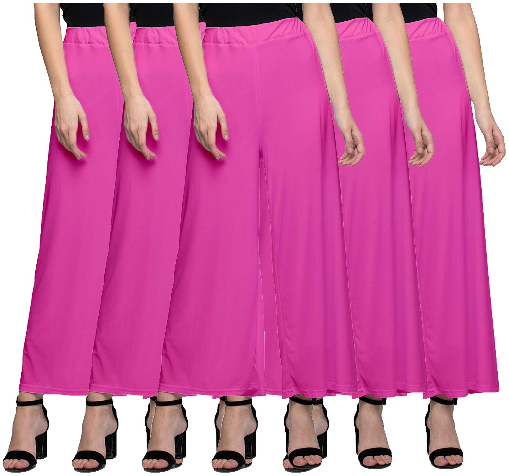 

Zindwear Pink Solid Straight Palazzo