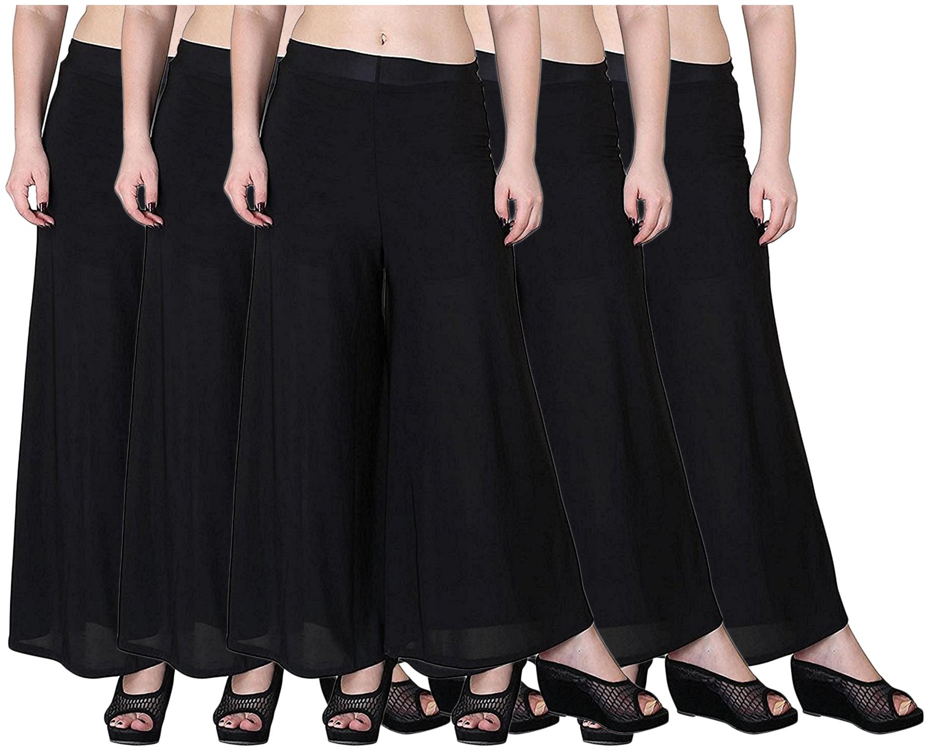 

Zindwear Black Solid Straight Palazzo