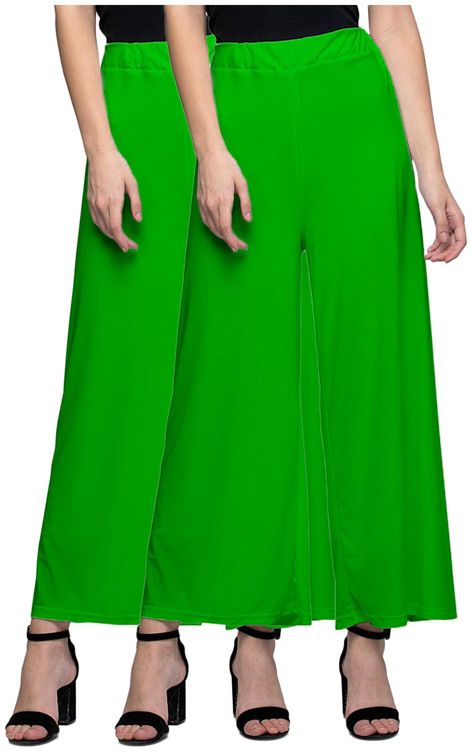 

Zindwear Green Solid Straight Palazzo