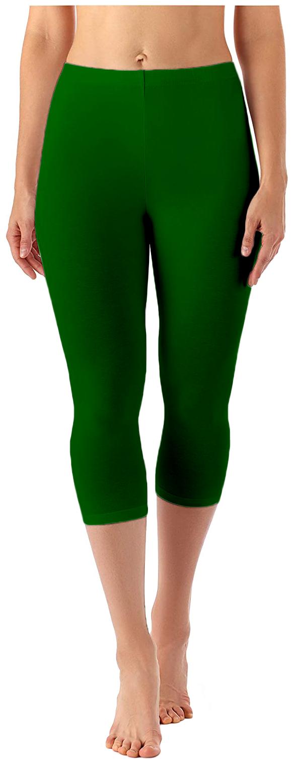 

Zindwear Women s Bio-Washed Cotton Lycra Sports Gym Casual Capri (4XL Green)