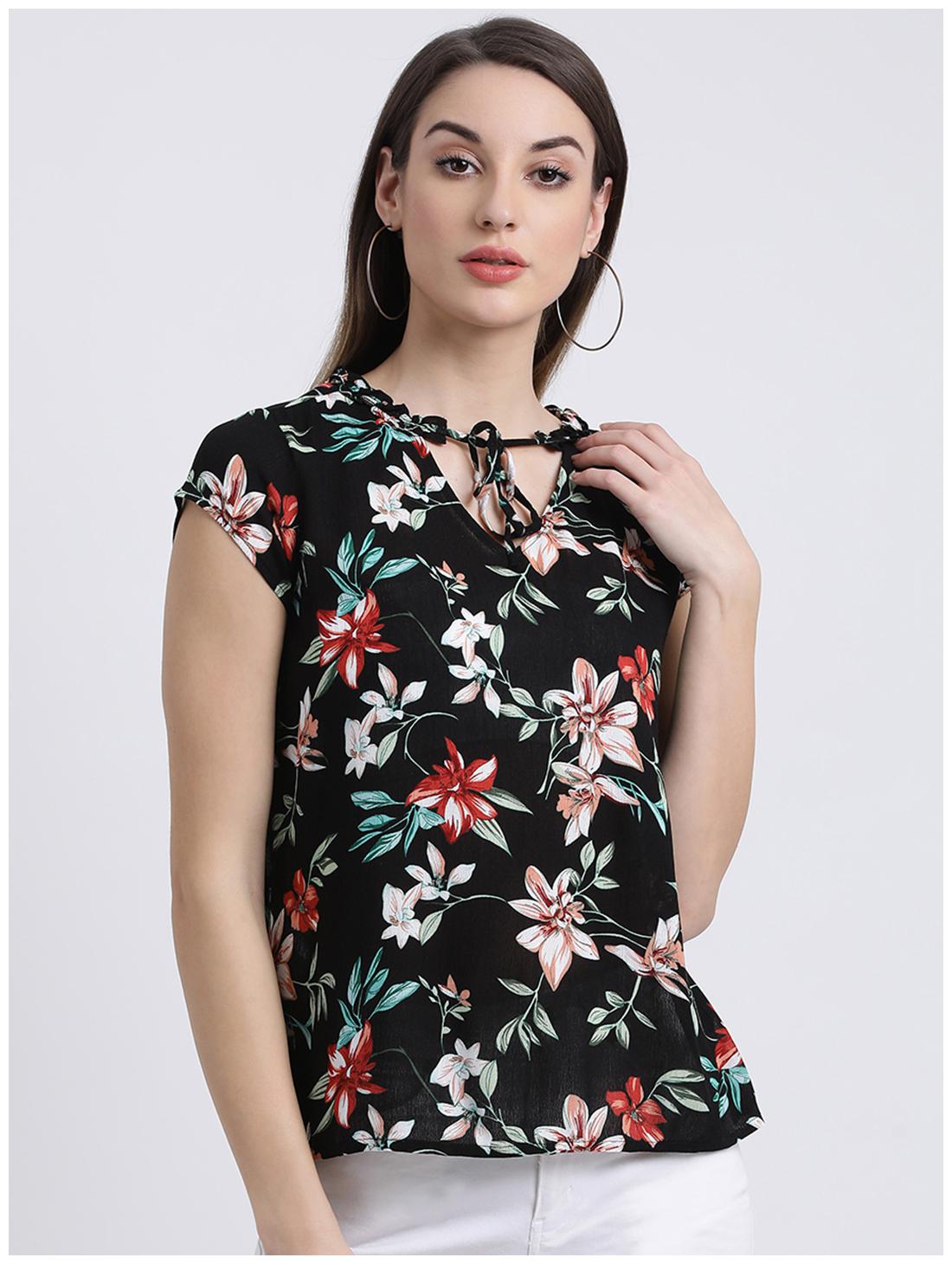

Zink London Women Printed Regular top - Black
