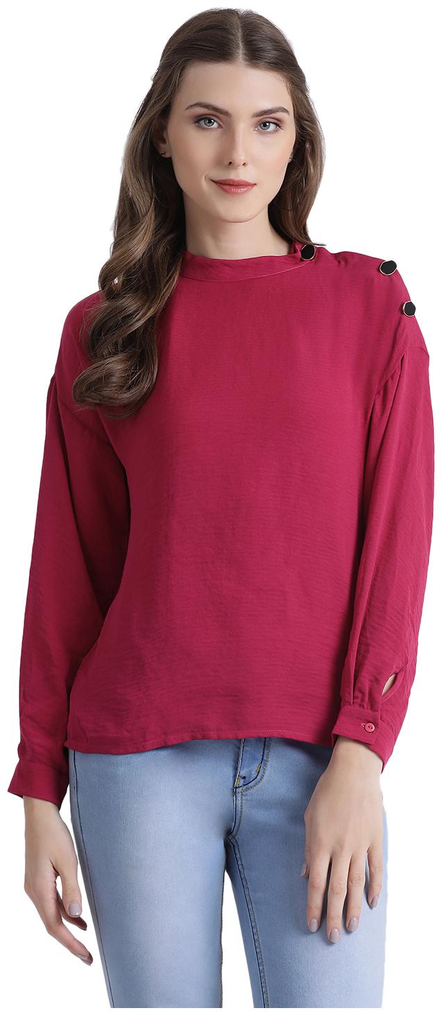 

Zink London Women Solid Regular top - Maroon