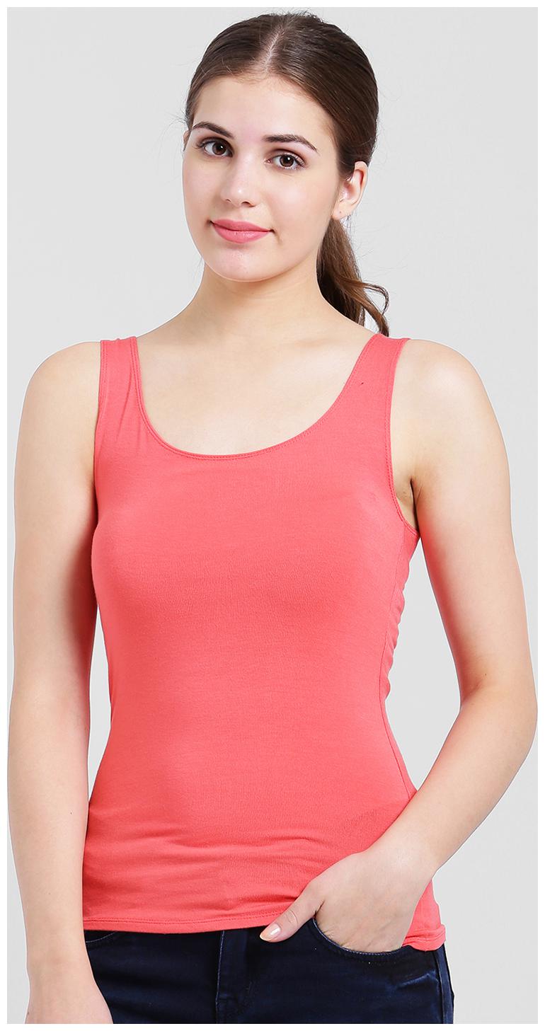 

Zink London Women Pink Body fit Round neck Polyester Tank top