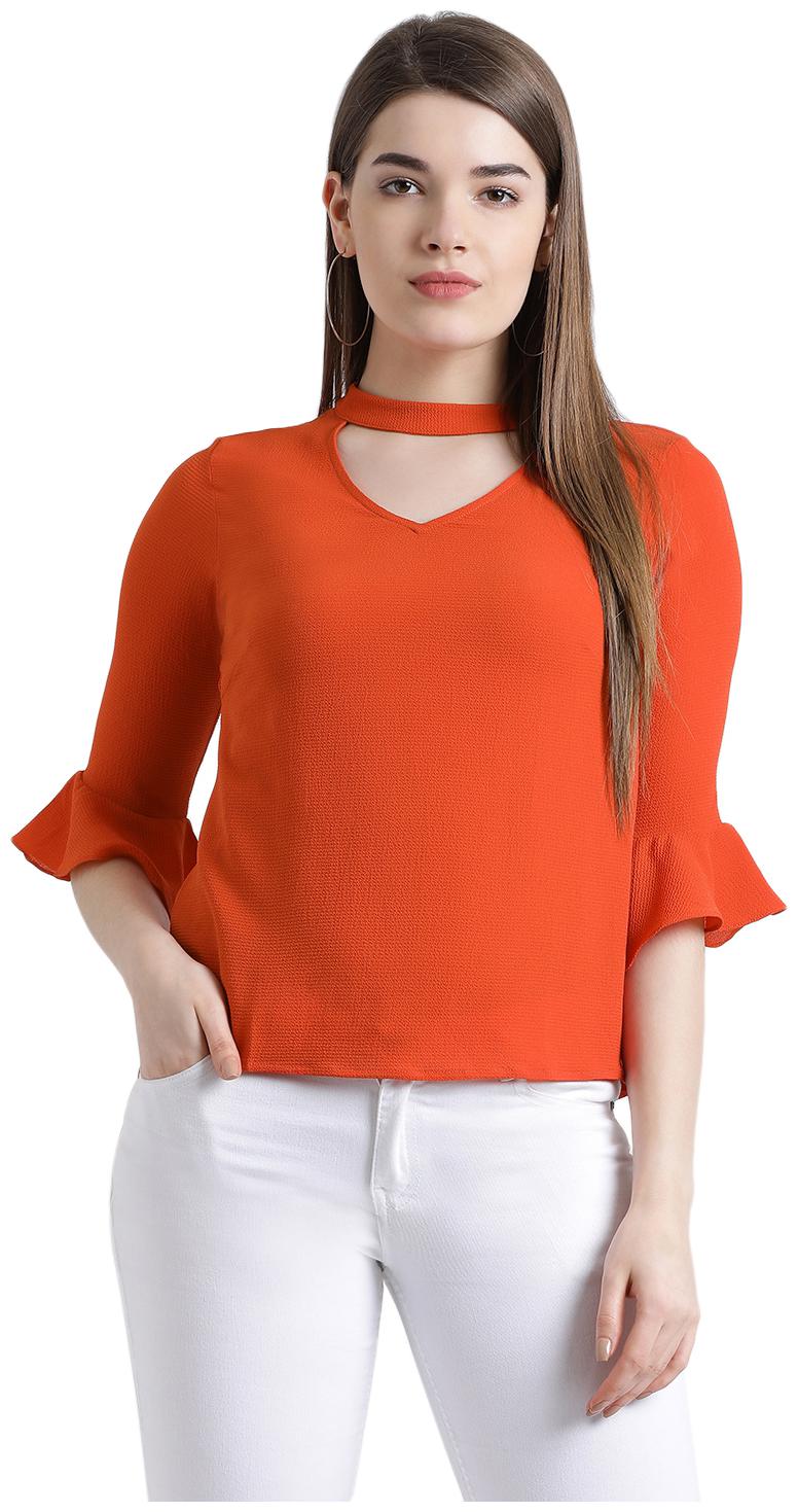 

Zink London Women Solid Regular top - Orange