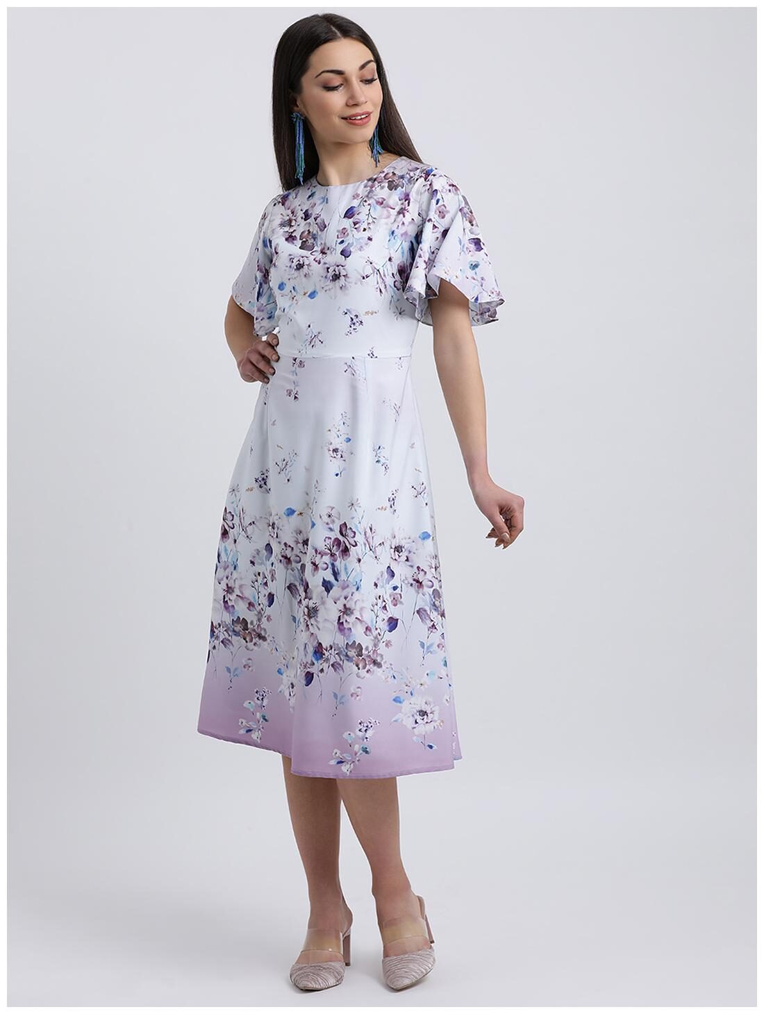 

Zink London Multi Floral Fit flare dress