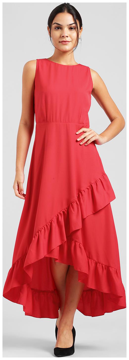 

Zink London Red Solid Dress for Women