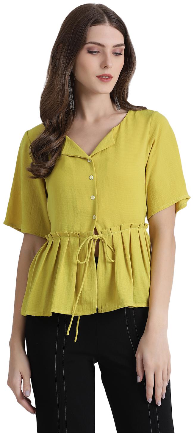 

Zink London Women Solid Peplum top - Green