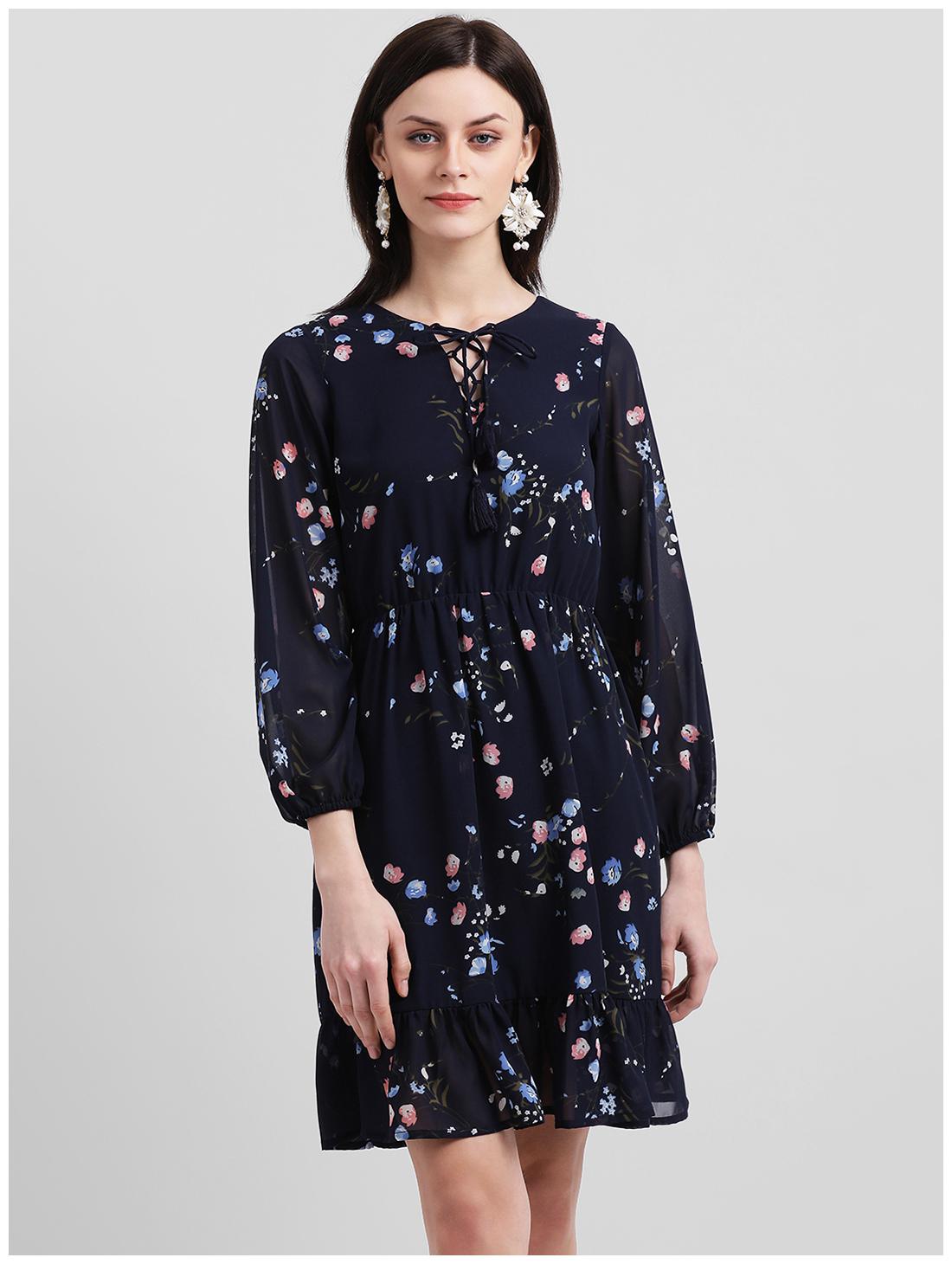 

Zink London Blue Floral A-line dress