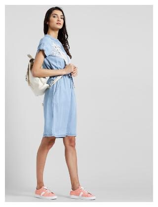 

Zink London Blue Geometric A-line dress