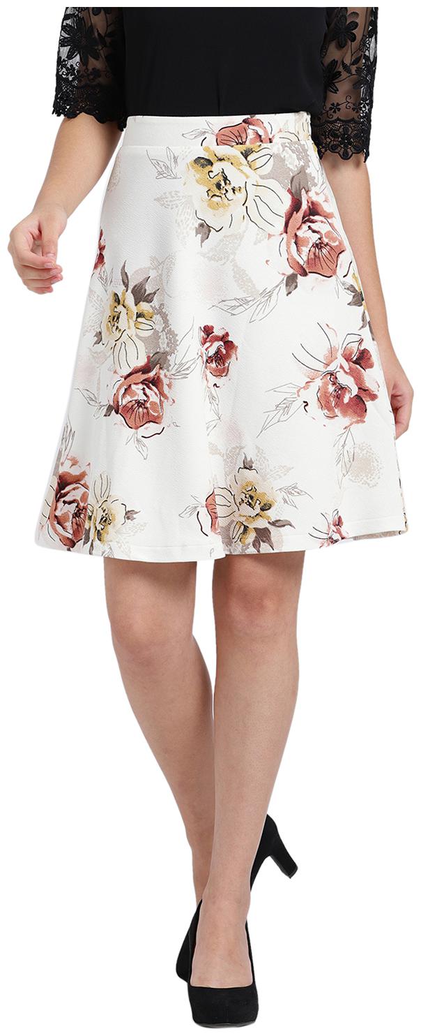 

Zink London Floral Flared skirt Mini Skirt - White