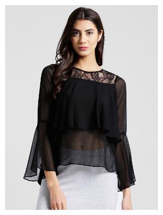 

Zink London Women Geometric Regular top - Black