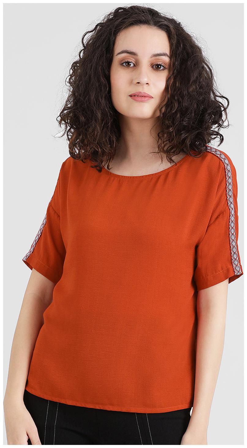 

Zink London Women Solid Regular top - Orange