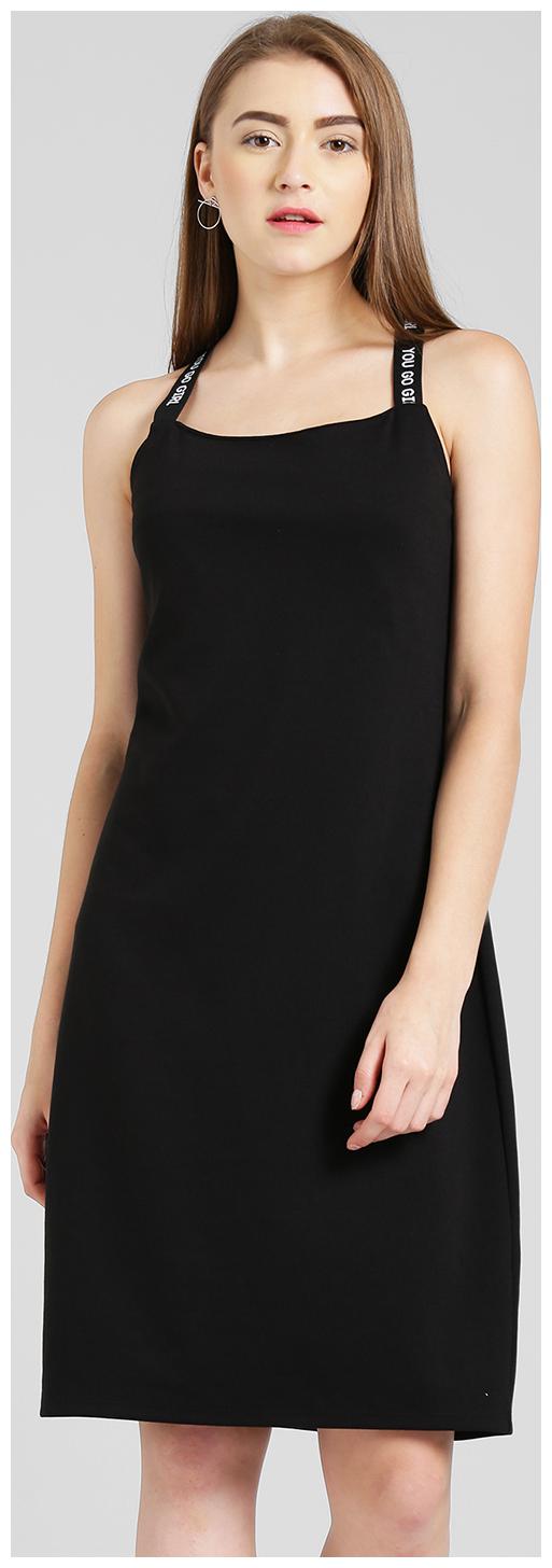 

Zink London Black Solid A-line dress