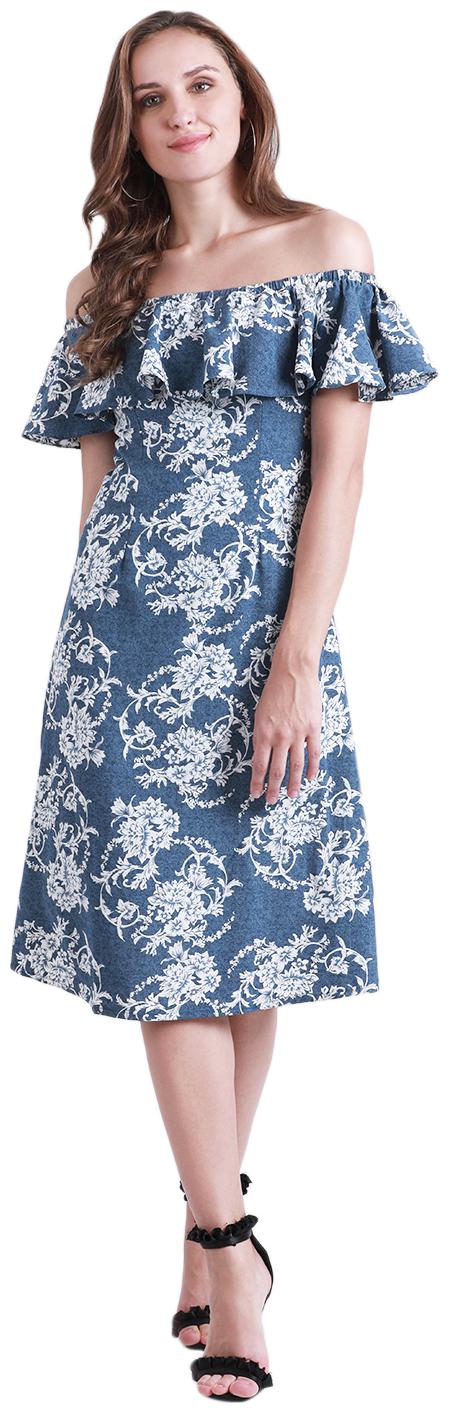 

Zink London Blue Floral A-line dress