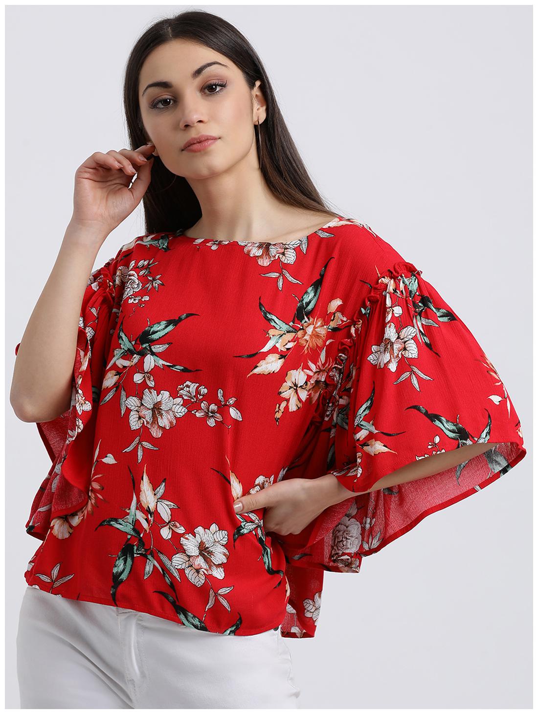 

Zink London Women Floral Blouson top - Red