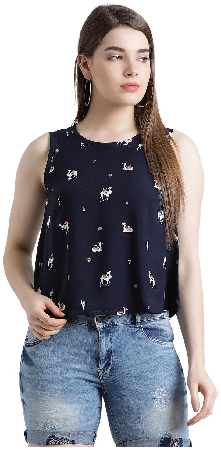 

Zink London Women Printed Regular top - Blue