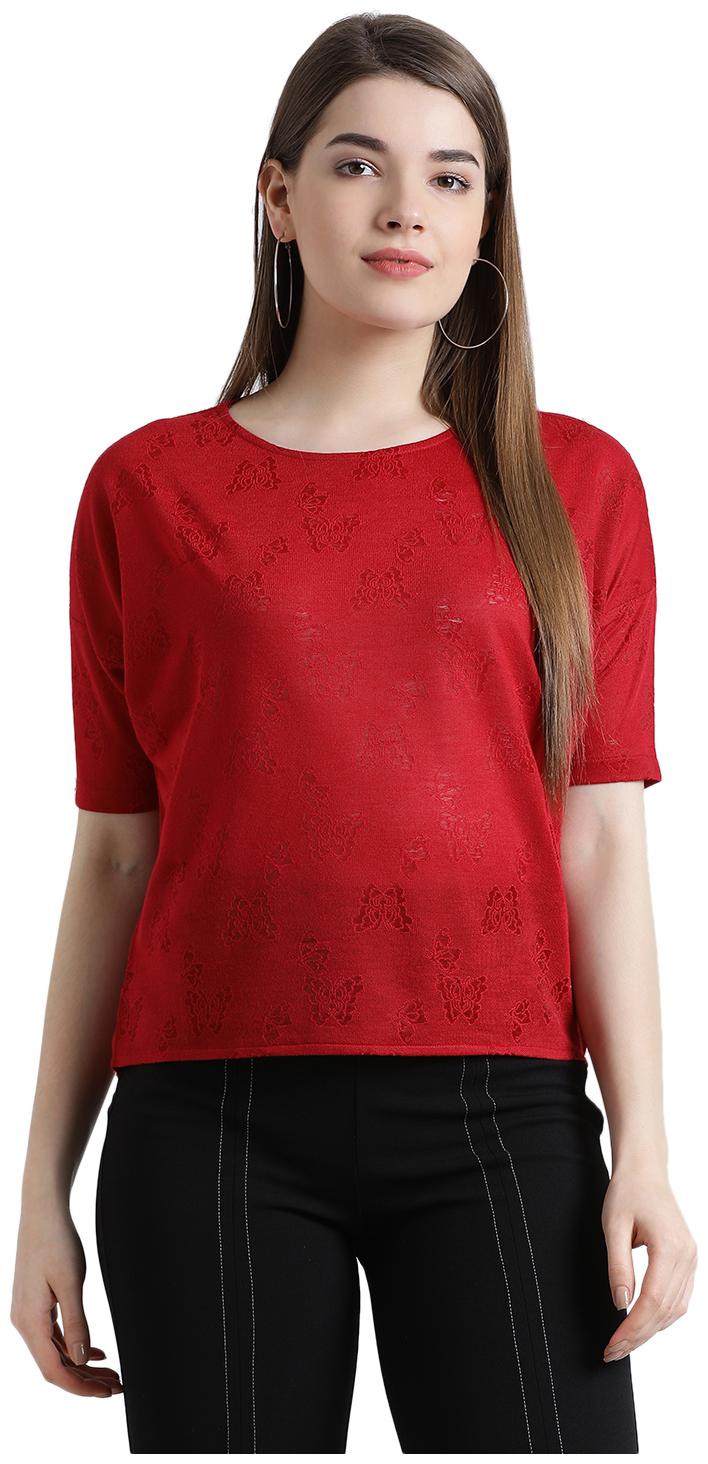 

Zink London Women Self design Regular top - Red