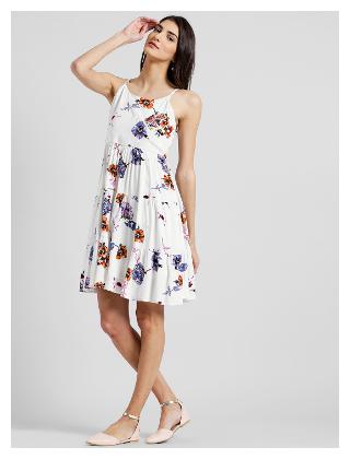 

Zink London White Floral A-line dress