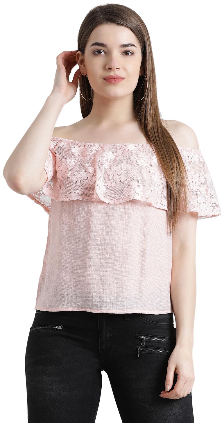 

Zink London Women Self design Regular top - Pink