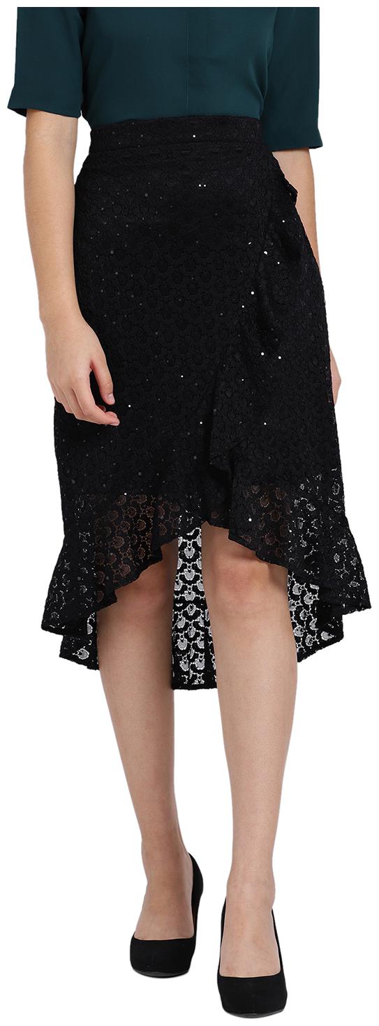 

Zink London Black Asymmetric Skirt for Women
