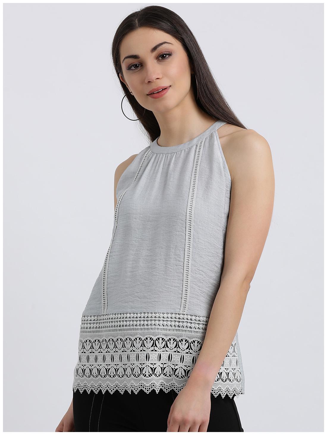 

Zink London Women Solid Regular top - Grey