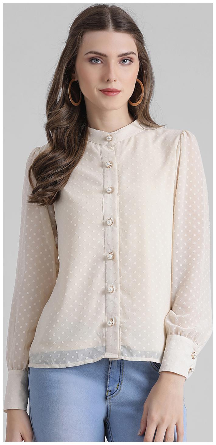 

Zink London Women Self design Shirt style - Beige