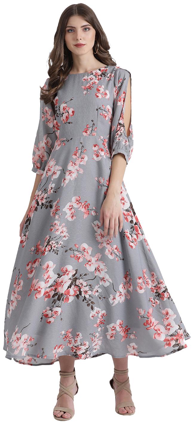 

Zink London Grey Floral Fit flare dress