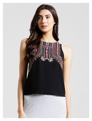

Zink London Sleeveless Printed Tank Top for Women