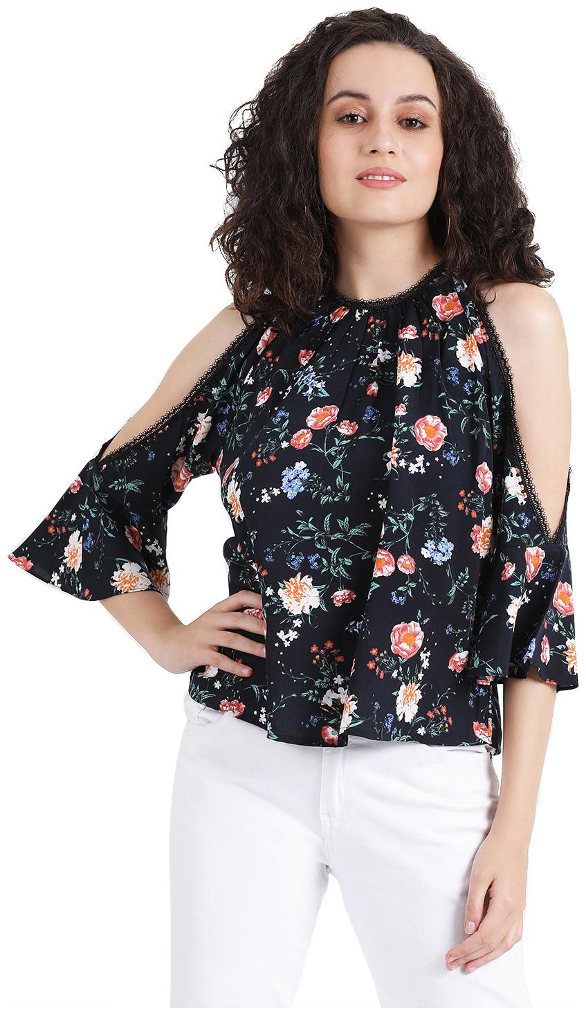 

Zink London Women Floral Regular top - Black