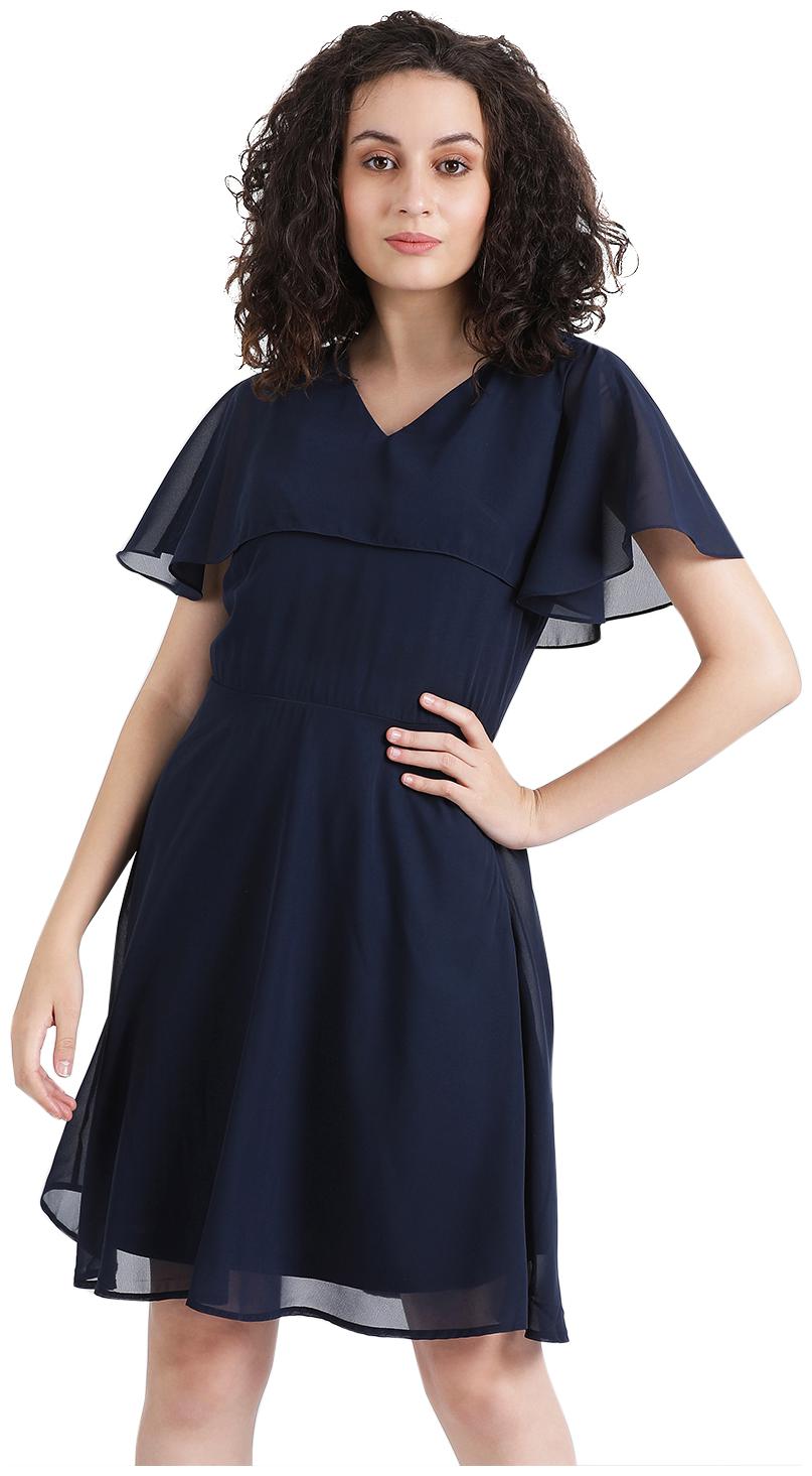 

Zink London Blue Solid A-line dress