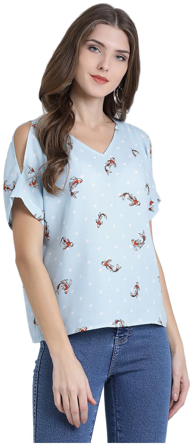 

Zink London Women Printed Regular top - Blue
