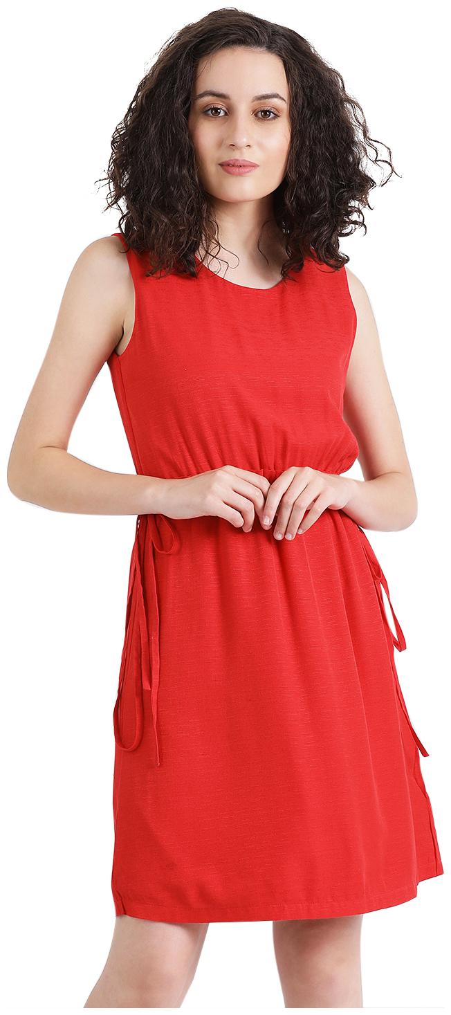 

Zink London Red Solid A-line dress