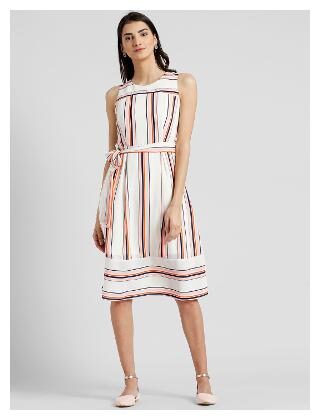 

Zink London Pink Striped A-line dress