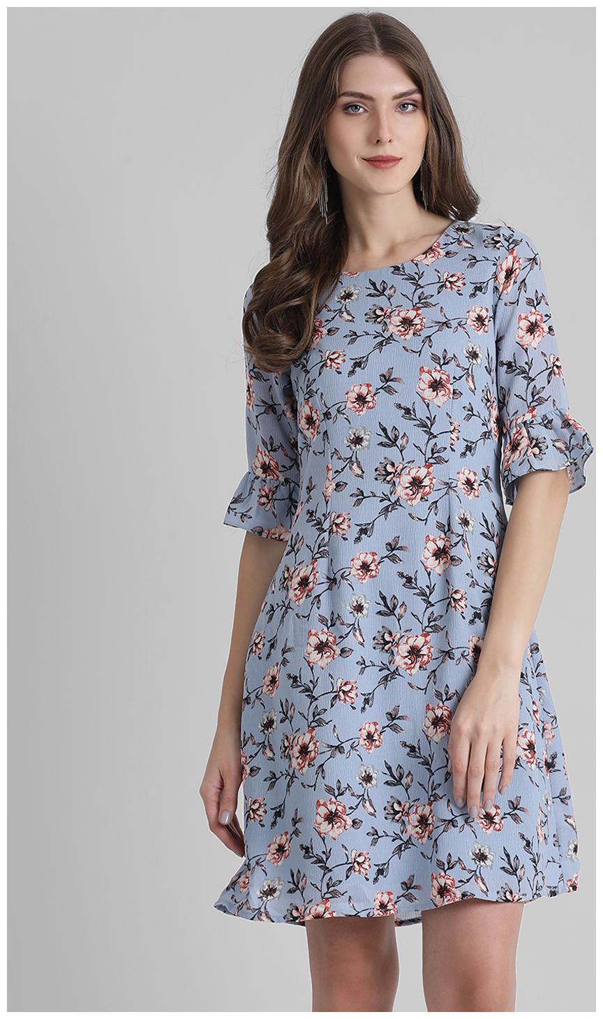 

Zink London Grey Floral Fit flare dress