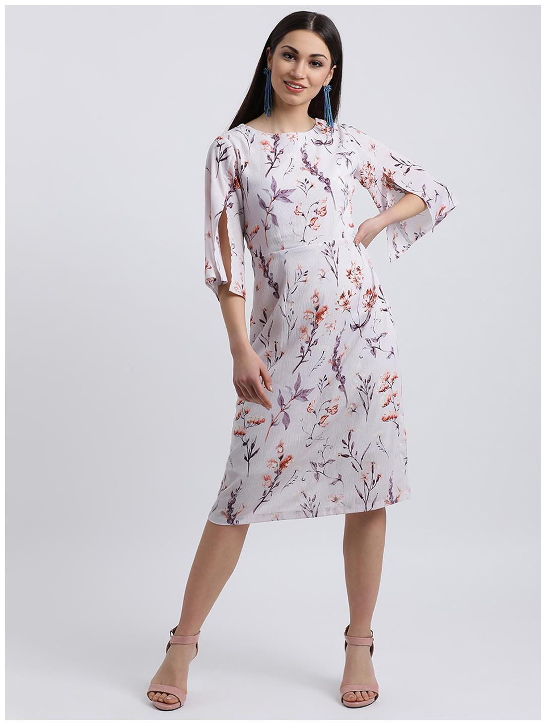

Zink London White Floral Sheath dress