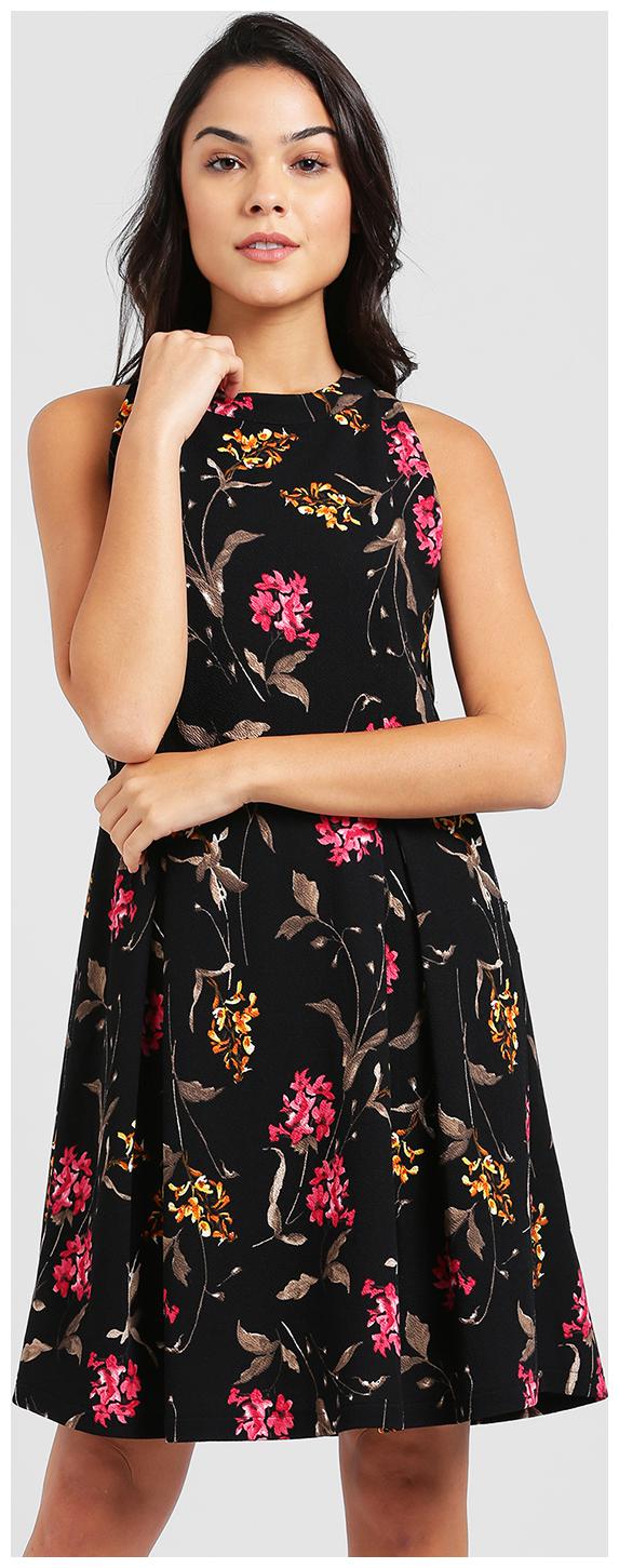 

Zink London Black Floral Flared dress