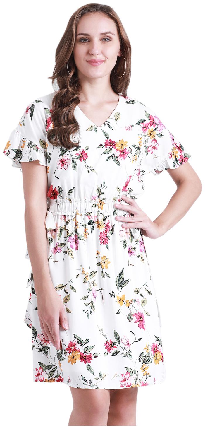 

Zink London White Floral A-line dress